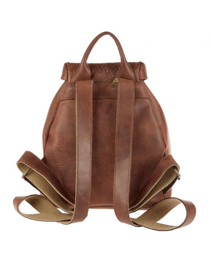 Δερμάτινο Σακίδιο με σχέδιο λουλούδι