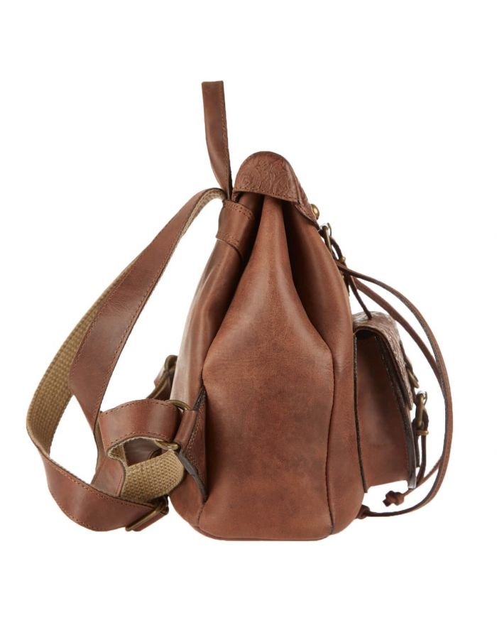 Δερμάτινο Σακίδιο με σχέδιο λουλούδι