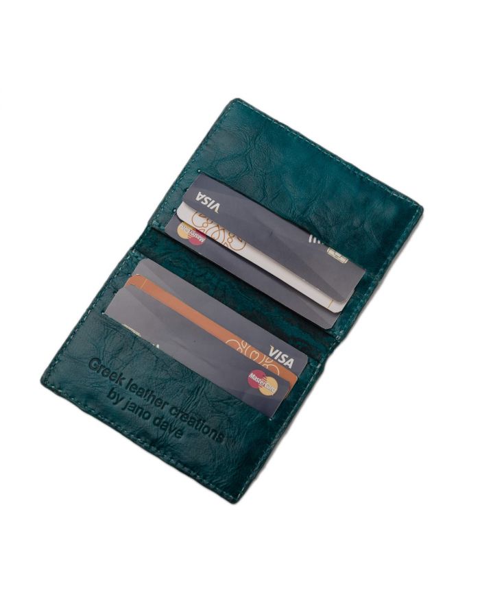 Δερμάτινο Πορτοφόλι Καρτών με σχέδιο λουλούδι