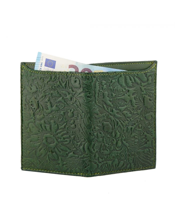 Δερμάτινο Πορτοφόλι με σχέδιο λουλούδι