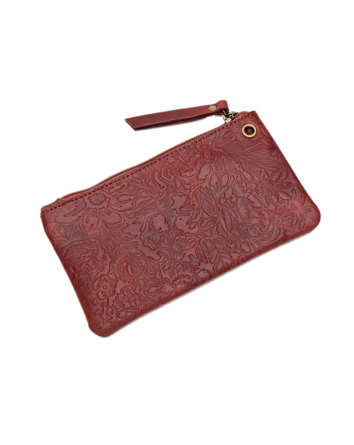 Δερμάτινο Πορτοφόλι με σχέδιο λουλούδι