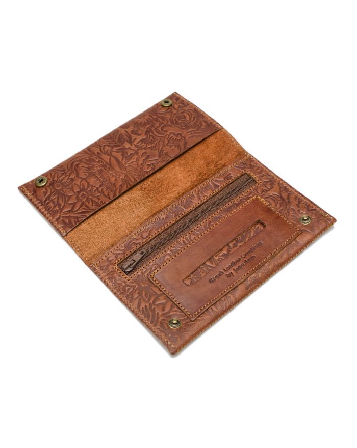 Δερμάτινη Θήκη Καπνού με σχέδιο λουλούδι